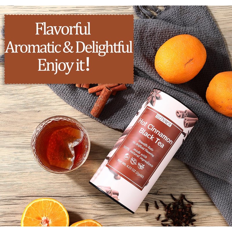 60 Premium Hot Cinnamon Black Tea, with Orange & Sweet