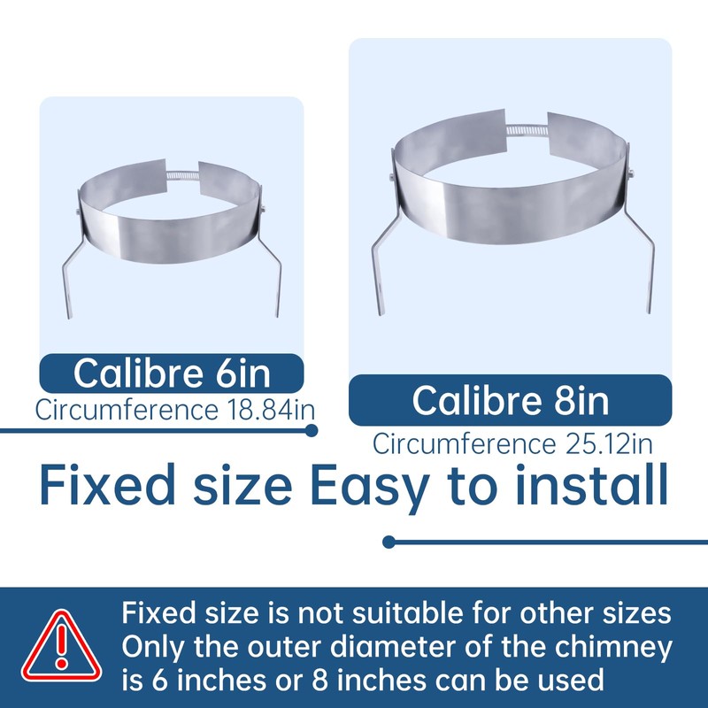 304 Stainless Steel Chimney Support Bracket Kit, Adjustable 45-74 Inch
