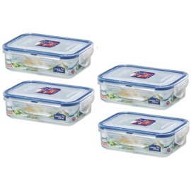 Lock & Lock, No BPA, Water Tight, Food Container, with 2 Divider Cups, 1.5-cup, 12-oz, Pack of 4, HPL810C