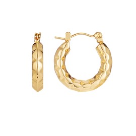 Sylph Textured Gold Hoop Earrings for Women 18K Gold Chunky Statement Earrings Trendy Gifts Lightweight for Women