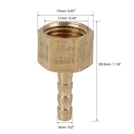 X AUTOHAUX Pack of 5 Brass Hose Nozzle ID X 1/4 Inch NPT Female Hose 4 mm Hose Connection