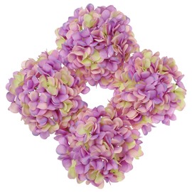 Hollyone Purple Silk Hydrangea Artificial Flowers Heads 7.4inch Large Fake Hydrangea 4Pcs Full Faux Flowers with Stems for Wedding Party Table Centerpieces Flower Arrangement Home Decor