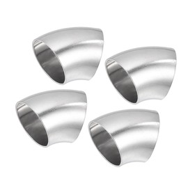 ACROPIX 45 Degree Steel Exhaust Elbow Pipe Bend Tube Durable 32mm OD Modified Exhaust Elbow Pipe SS304 Stainless Steel Silver Tone (Set of 4) Car Parts