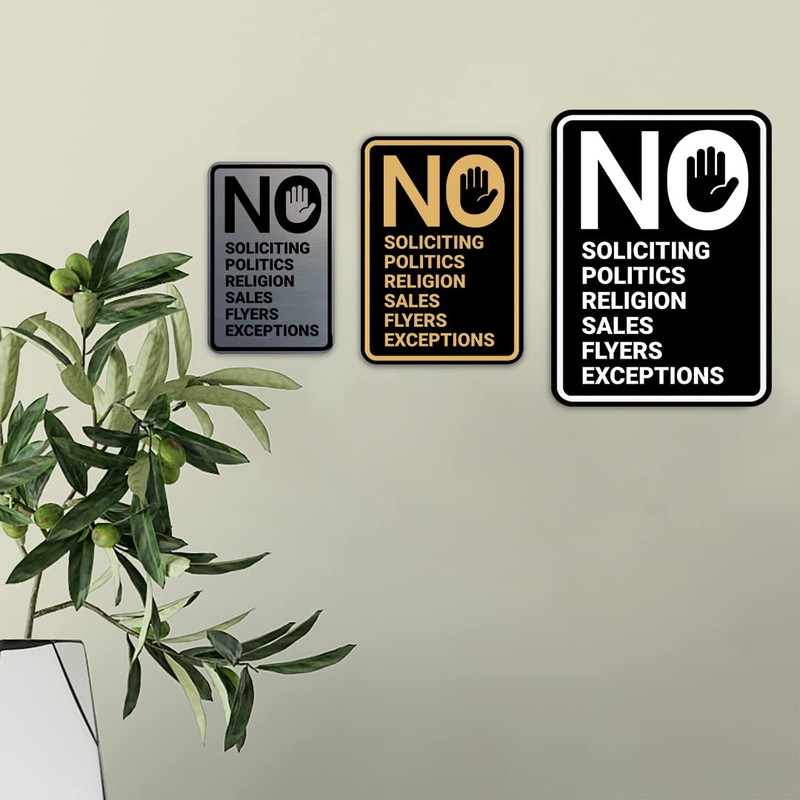Retrato redondo No Soliciting No Politics No Religion No Sales