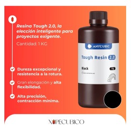 Resina Flexible Impresora 3d Anycubic 1kg Uv Alta Dureza Negro