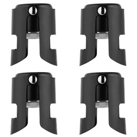 OWO Champagne Stopper with Stainless Steel, Champagne Saver Plug with Food Grade Silicone, Reusable Bottle Sealer Keeps Champagne Fresh, Best Champagne Accessories Gift (4pack set)