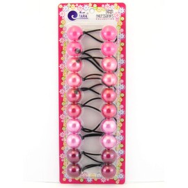 Tara Twinbead Bubble Ponytail Elastics - Pearl Pinks - 10 Pcs.
