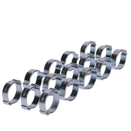Double Ear Pipe Tube Clips Clamps Hose Fuel Clamp Hydraulic 17mm – 20mm 15pc