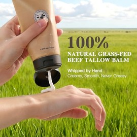 Beef Tallow for Skin, Tallow and Honey Balm for Face and Body, 5.3 Oz Large Size Unscented Organic Grass Fed Beef Tallow Face Moisturizer for Women and Men With Dry Sensitive Skin