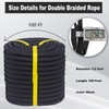 Double Braided Arborist Rope -1/2 Inch x 100 Feet Polyester