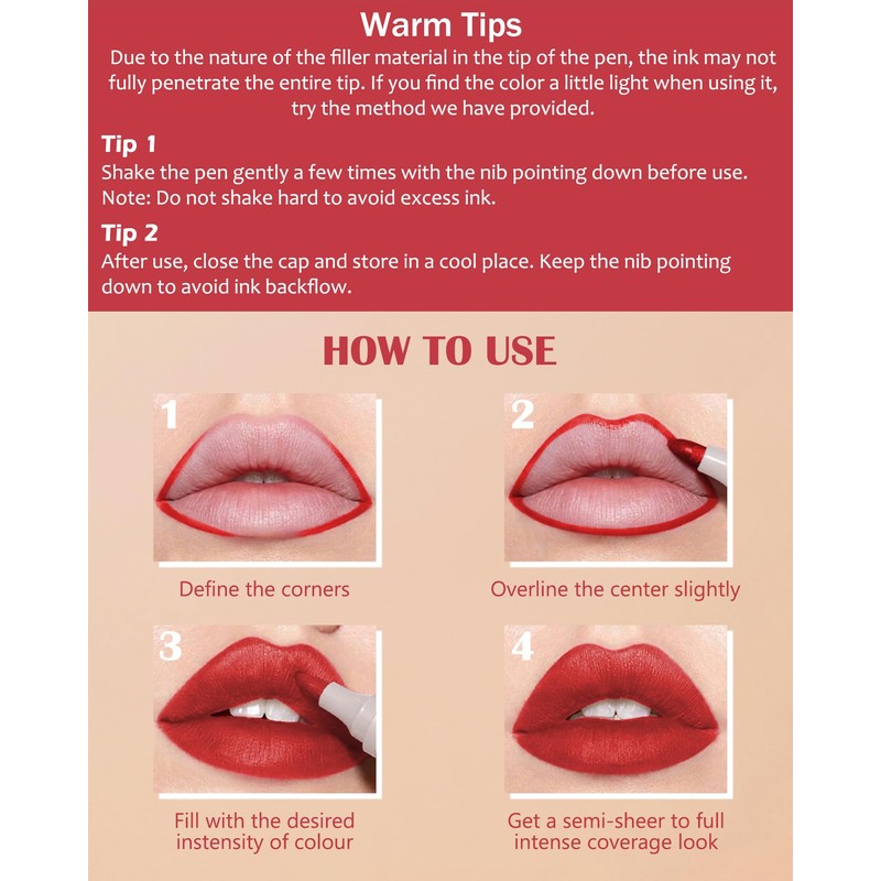 Lestpola Lip Stain Marker Pen-1Pcs Nude Brown Hydrating Lip Stain