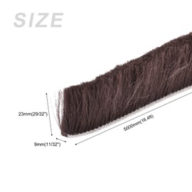 METALLIXITY Adhesive Brush Seal Weather Stripping (29/32"x11/32"x16.4ft), Door Brush Strip - for Sliding Sash Door Window Wardrobe Seal, Brown
