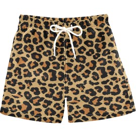 visesunny Leopard Grain Classic Swim Trunks Boys Toddler Bathing Suits for Kids Swimwear Baby Boy Swimsuit Boys Swim Shorts