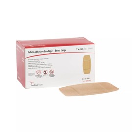 Cardinal Health™ Plastic Adhesive Bandage, X-Large, 2 x 4IN, Case of 12 Boxes of 50
