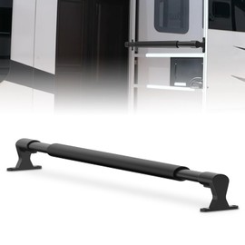 ULITECO RV Screen Door Handle Grab Bar, 19.9" to 32.3" Adjustable Aluminum Camper Screen Door Crossbar, Sturdy Non-Slip Grip Ergonomic Universal Fit for Motorhome Camper Travel Trailer (Black)