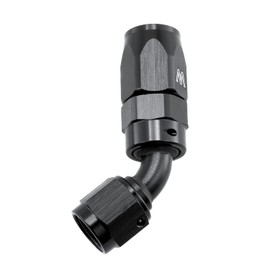 RADREPLA Aluminum -6AN 45 Degree Hose End/Oil Fuel/Reusable/Swivel 6 AN Fitting T6061 Aluminum Black