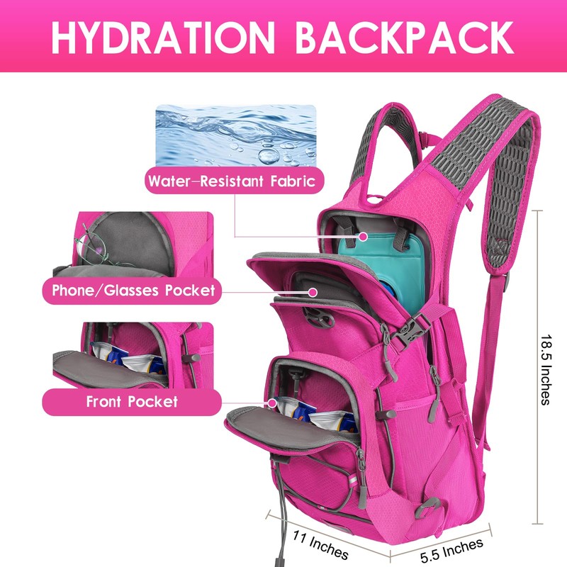 Wolt 18L Hydration Backpack with 2L Hydration Bladder for Men
