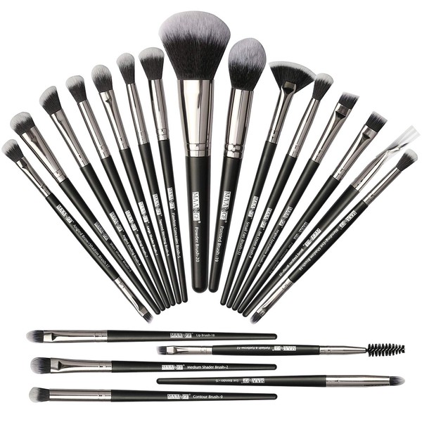 Make-Up Brushes, Set of 20 blacksilver