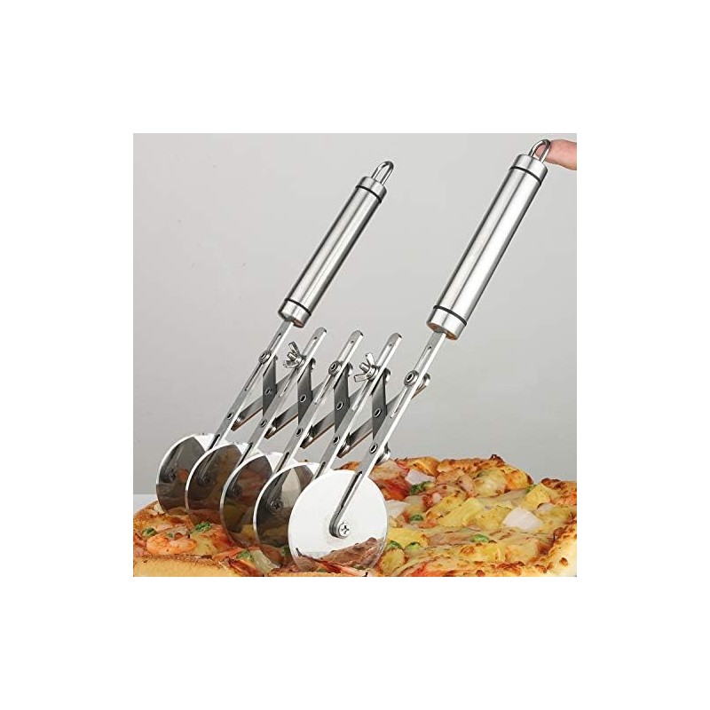 5 Wheel Pastry Cutter with Handle set of 2 Stainless