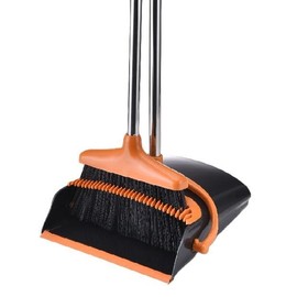 Broom and Dustpan Set, Broom with Dustpan Combo Set, Brooms for Sweeping Indoor, Dustpan and Brush Set Long Handle Home and Kitchen, Dustpan Long Handle, Broom Dustpan Combo Upright