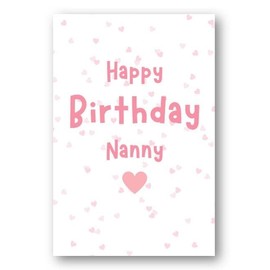 Second Ave Nanny Pink Hearts Cute Happy Birthday Card Greetings Card For Her