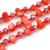 3 Row Red Shell And Glass Bead Necklace - 54cm