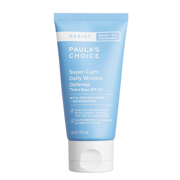 Paula's Choice RESIST Super-Light Daily Wrinkle Defense SPF 30 Matte Tinted Face Moisturizer, UVA & UVB Protection, Mineral Sunscreen for Oily Skin, Fragrance-Free & Paraben-Free, 2 Ounces
