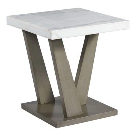 Picket House Furnishings Graham Square End Table in Gray