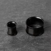 Treuheld® Titanium Flesh Tunnel Black Thin 9 Sizes, Titanium
