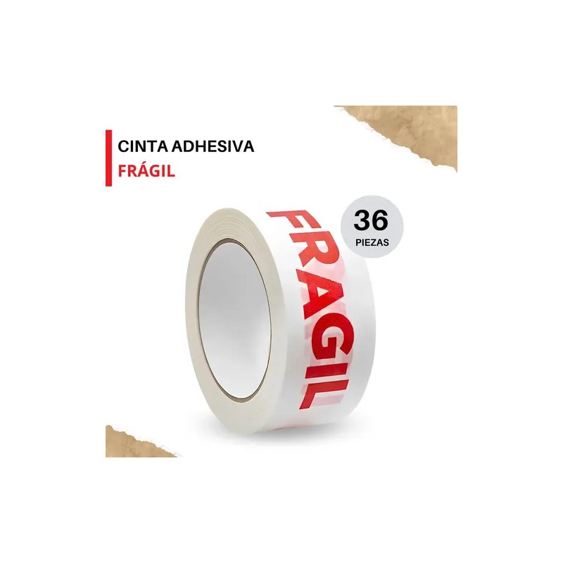 Cinta Adhesiva Para Empaque Embalaje Frágil 48mm X 50m 36pz