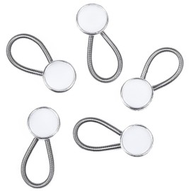 Comfy Clothiers Collar Extender 5-pack - White Metal/Elastic Button Extenders for Dress Shirts