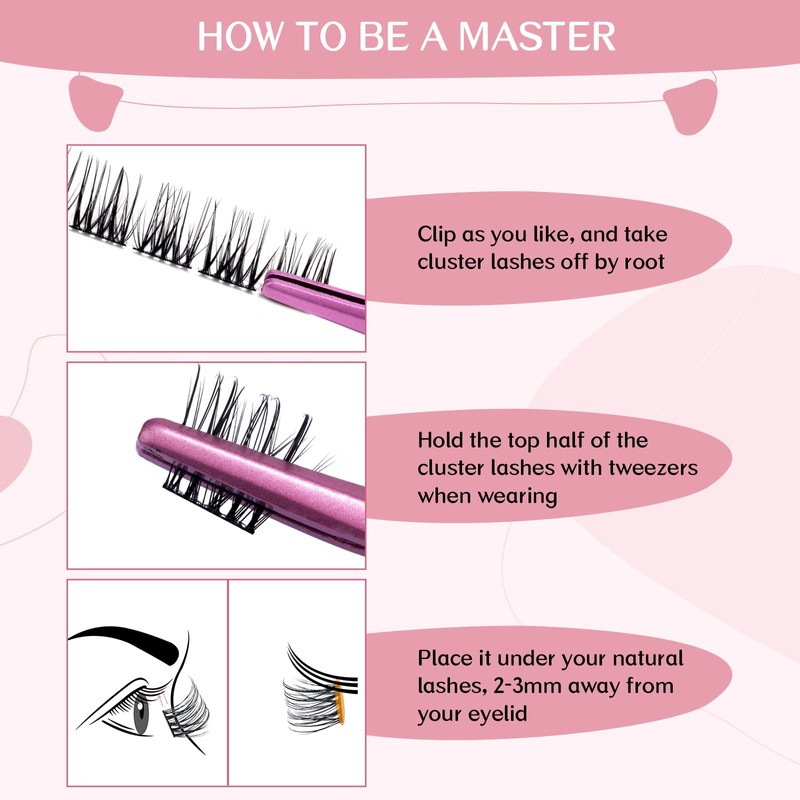 Cluster Eyelashes, Pack of 72 Individual Eyelashes, Eyelash Cluster DIY