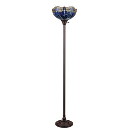 Chloe Lighting SUNNIVA Dragonfly-Style Dark Bronze 1 Light Torchiere Floor Lamp 14" Wide