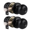 Gobrico 2 Pack Keyed-Alike Exterior Door Knobs with Key Matte
