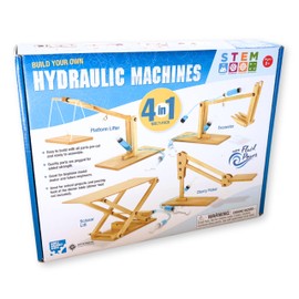 PATHFINDERS STEM Kit- Hydraulics 4-in-1– Build 4 Hydraulic Machines | Engineering Model Kit for Kids 8+ | Educational Science Toy | Learn Physics & Mechanics | Wooden DIY Project