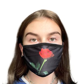 Komonee Adults Face Mask Washable Reusable Trendy Dustproof Red Rose Flower Cloth Mouth Cover Covering For Boys Girls Outdoors Indoors Childrens School Protection