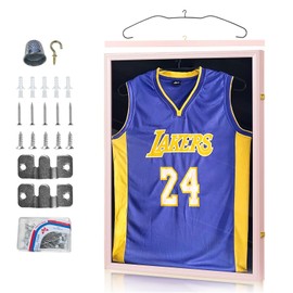 Large Jersey Frame Display Case, Sturdy and Durable Shadow Box Display Case, XL Sport Jersey Case w/ 99% UV Protection Acrylic for Sports Jerseys Football Baseball Basketball Hockey Reward (Pink)