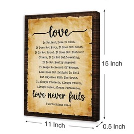 1 Corinthians 13:4-8 Love Is Patient Love Is Kind Wall Art,Christian Canvas Wall Art,Bible Verse Wall Decor,Scripture Religious Wall Decor for Christian Home Office Living Room