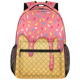 GzLeyigou Daypack Backpacks 16 Inch Bookbags for Students, Ice Cream School Backpack Laptop Shoulder Bag Daypack for Travel Hiking Camping, Casual Daypack for Girls Boys Women Men