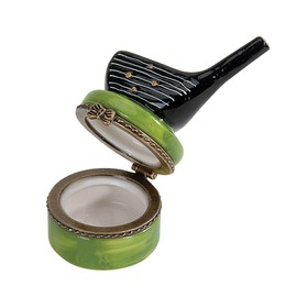 Navika PGA Driver Golf Club Limoge Porcelain Box, Green, 2-3"