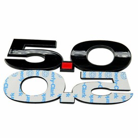 Pair Set 5.0 Liter Door Fender Emblem Badge Right Left Side Rear Trunk Plate Replacement for 2011-2014 Mustang GT (Gloss Black Red)