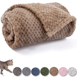 Dog Blanket or Cat Blanket or Pet Blanket, Warm Soft Fuzzy Blankets for Puppy, Small, Medium, Large Dogs or Kitten, Cats, Plush Fleece Throws for Bed, Couch, Sofa, Travel (L/40" x 48", Light Brown)