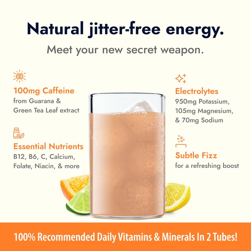 Zipfizz Daily Energy Drink Powder, Citrus, 20 Pack, 3-in-1 Sustained