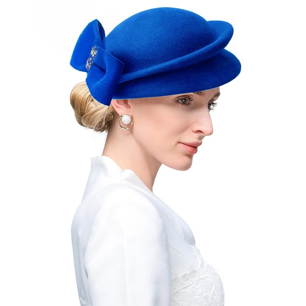 ELLYDOOR Wool Fascinator Hat Winter Wool Felt Berets Hat for