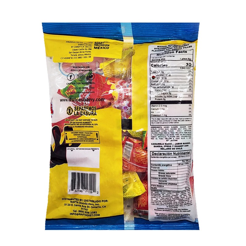 BENY LOCOCHAS PEG BAG HARD CANDY WITH CHILI POWDER CENTER