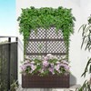 52’’ H Garden Planter Box with Trellis Outdoor for Vine