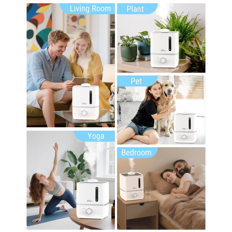 Bear Humidifiers for Bedroom, 2.5L Cool Mist Humidifiers and Oil