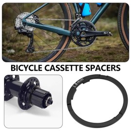 Create idea 2Pcs Bicycle Flywheel Cassette Spacer 1.8mm Flywheel Gasket Compatible with SHIMANO 8 9 10 11 Speed ??Mountain Bike 40.5x34.7mm Black