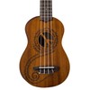 Luna Maluhia Peace Soprano Ukulele with Gig Bag, Satin Natural