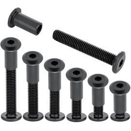Xrfoiniu 50Pcs Black M8x40mm Furniture Bolts M8 Barrel Nut & Bolt Assortment Pack - Great for Hobbyists Used in Model Building and Small-Scale Engineering Projects (50, M8x40mm)